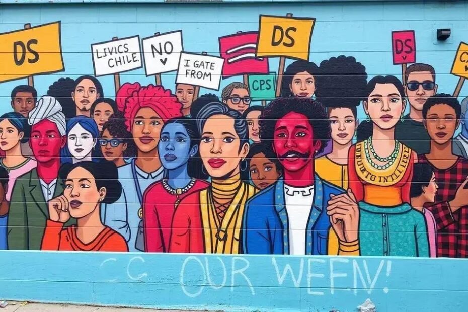 Artistic installations used in civic movements