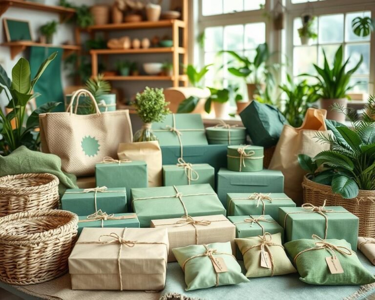 empaques verdes para productos hechos a mano