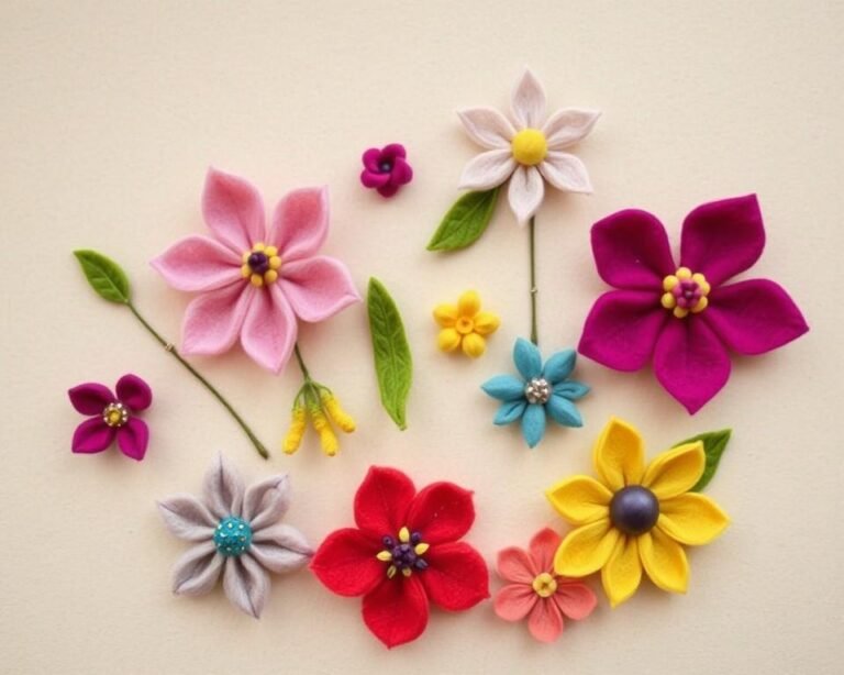 manualidades de fieltro para principiantes flores broches