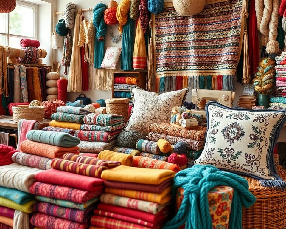 selección de productos de tejido