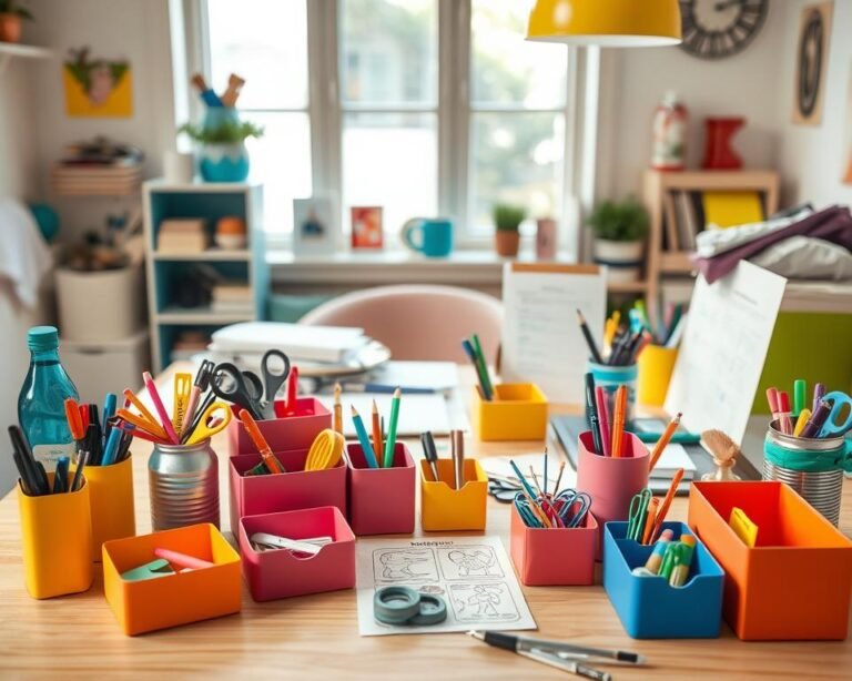 cómo hacer organizadores de escritorio con reciclaje paso a paso