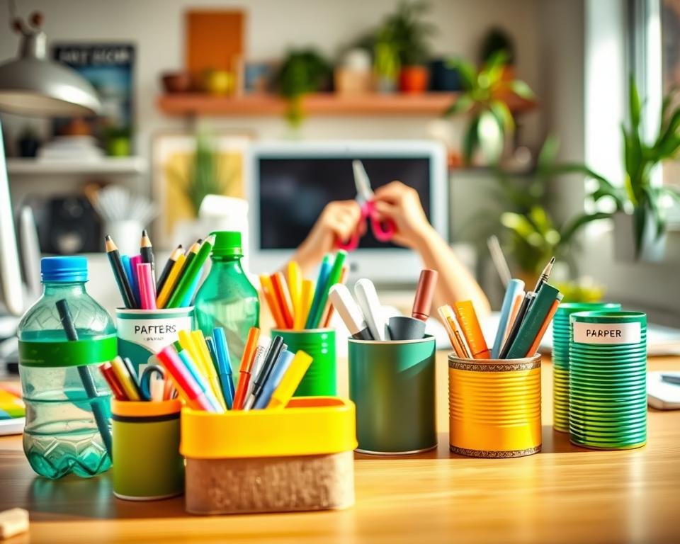 paso a paso organizadores de escritorio con materiales reciclados