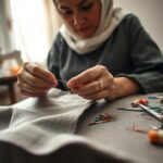 costura a mano para arreglos simples de ropa