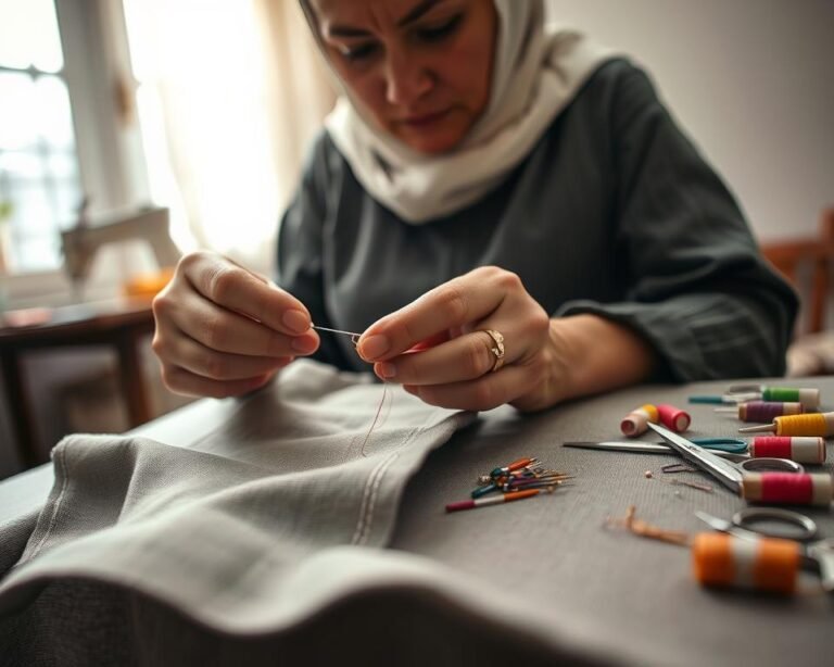 costura a mano para arreglos simples de ropa