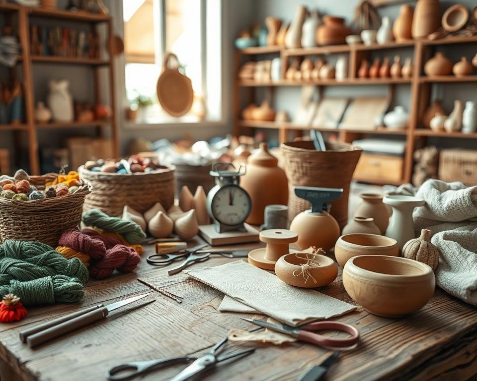 materiales y tiempo artesanías