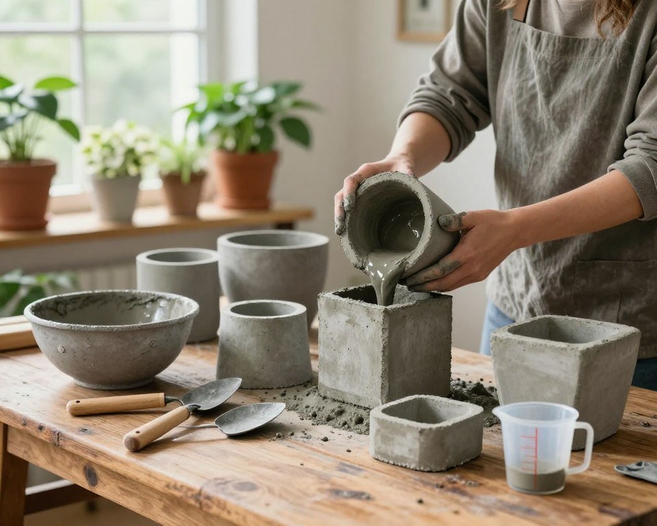 hacer macetas cemento