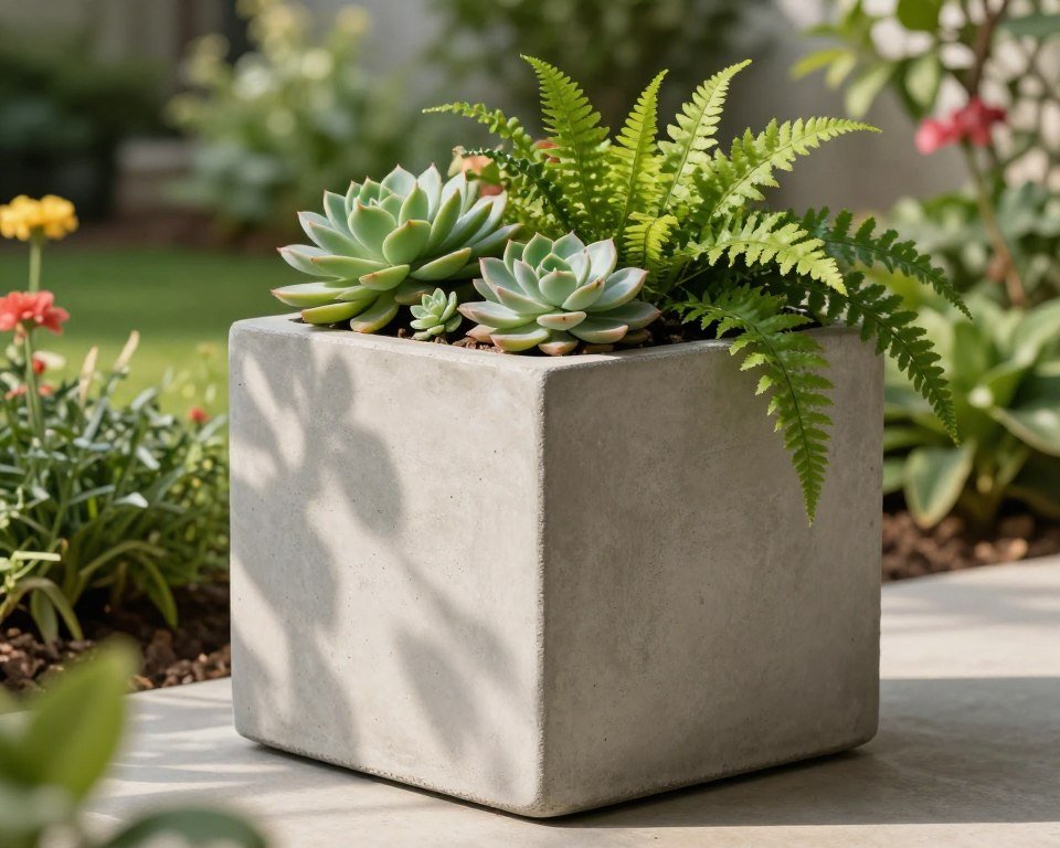 macetero de cemento