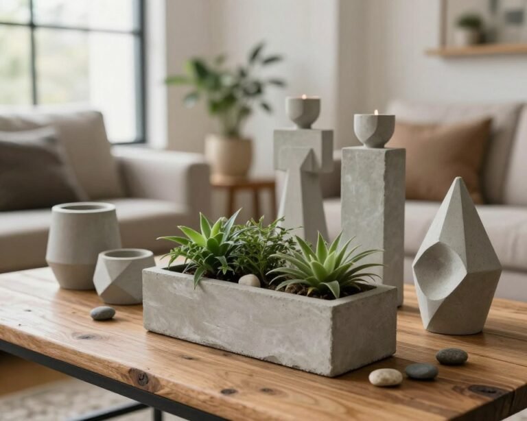 manualidades con cemento decorativo para el hogar