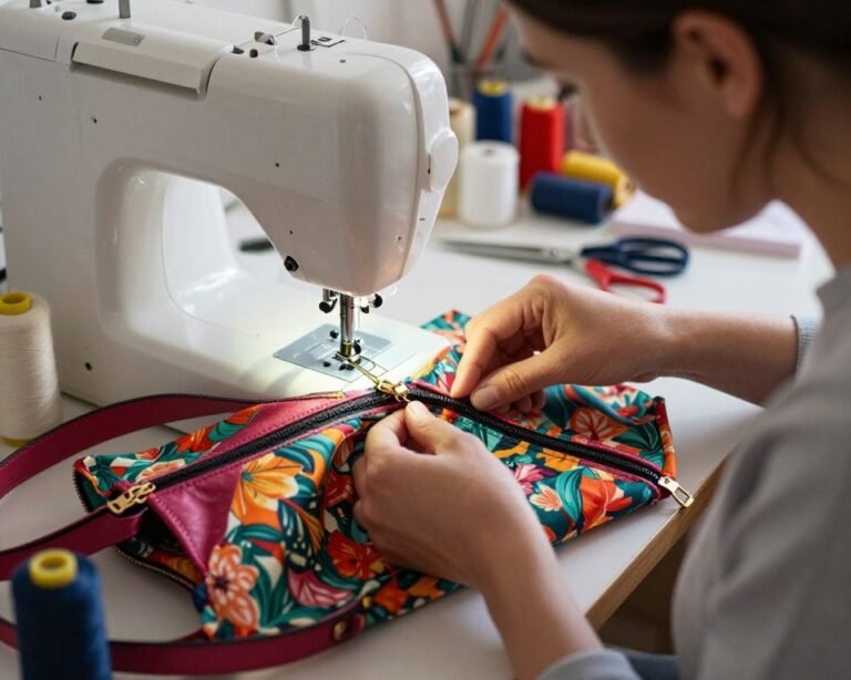 cómo coser cremallera en bolso