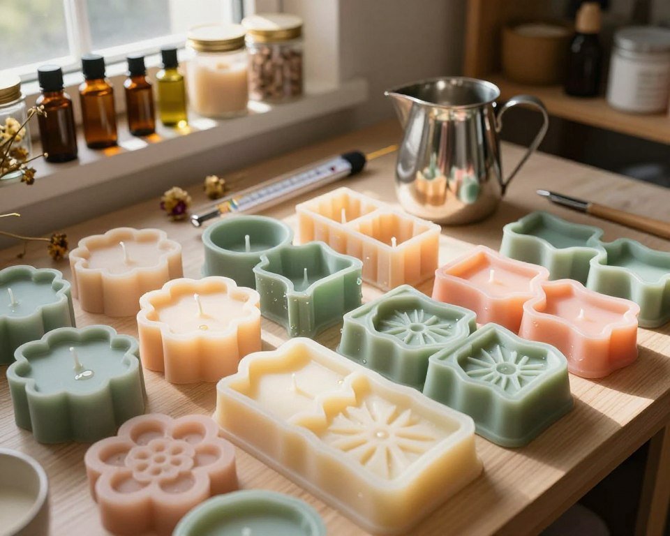 velas en molde cera soja