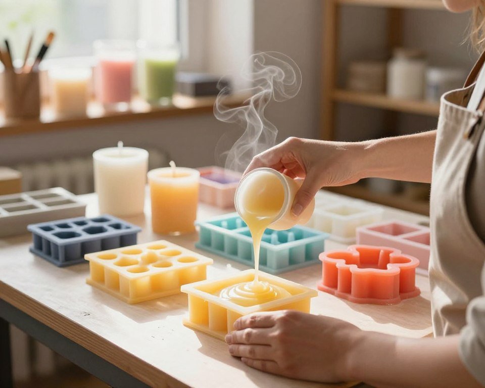 vertido velas silicona